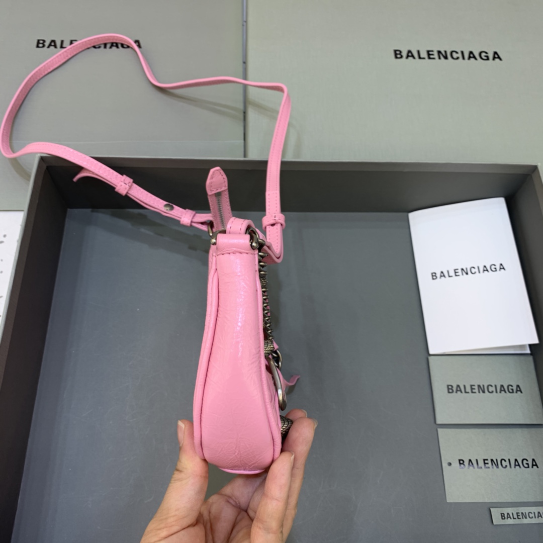 Balenciaga Le Cagole Mini Bag With Chain Shoulder Bag Pink